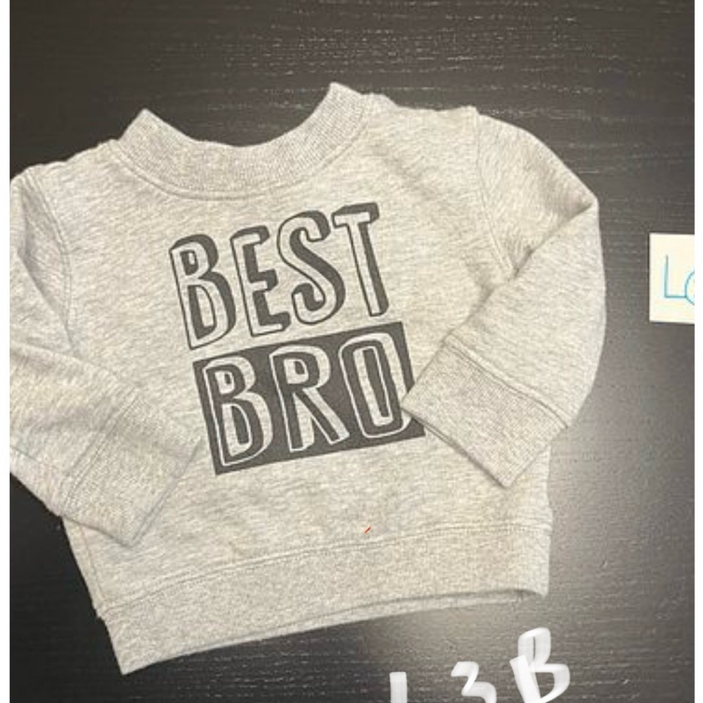 ⭐️2/$5.00⭐️—Grey 0-3m Best Bro Sweatshirt